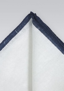 Decoratieve doek natuurlijk wit linnen marineblauw