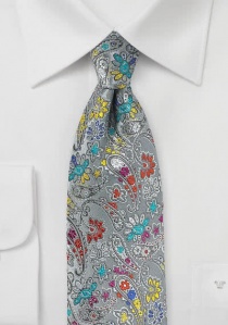 Zakelijke stropdas bloemdecoratie lichtgrijs
