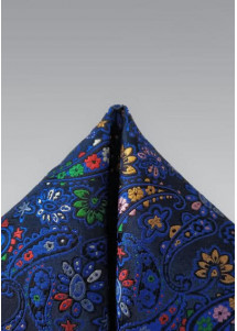 Cavalier Sjaal Zijden Paisley Koningsblauw