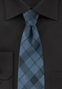 Zakelijke stropdas ruit ontwerp staalblauw met