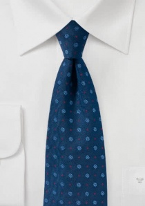 Zakelijke stropdas gebloemd marine