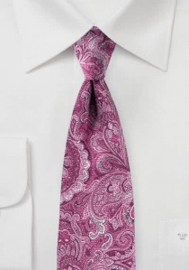 Überschäumende Paisleymuster-Krawatte dunkelrosa