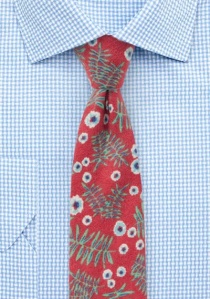 Zakelijke stropdas katoen flanel kersenrood
