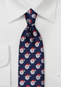 Zakelijke stropdas donkerblauw kerstpatroon